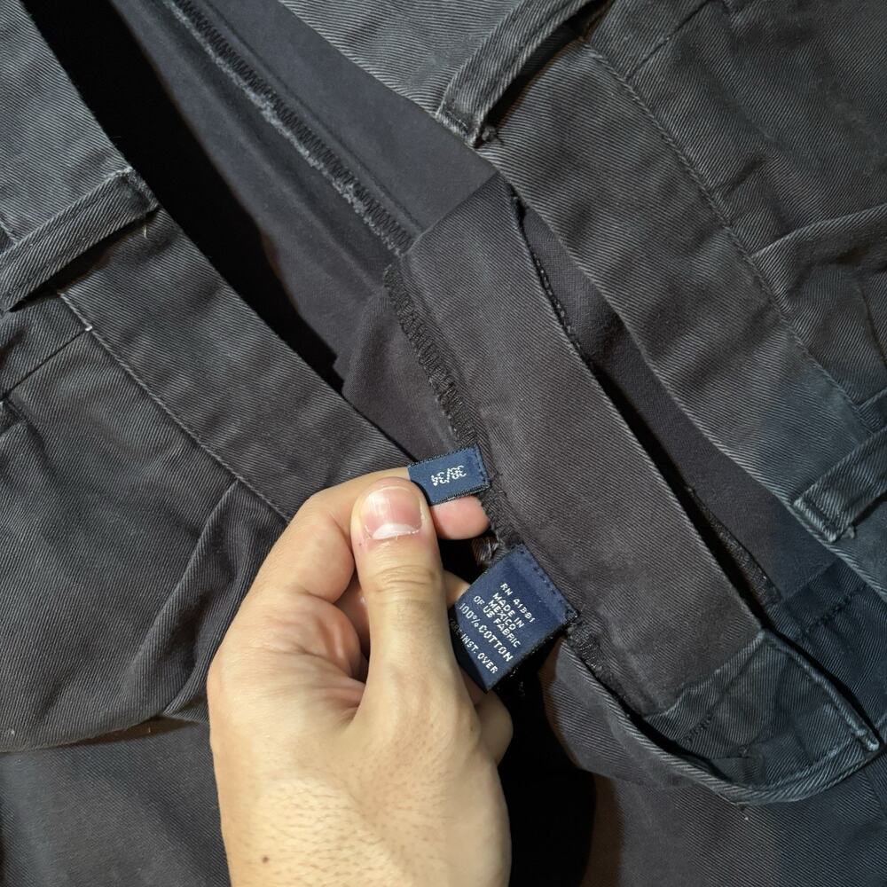 Polo Ralph Pants Mens 38x34 (fits 38x32) Black Hammond Pleated Cuffed Trouser - Picture 8 of 16